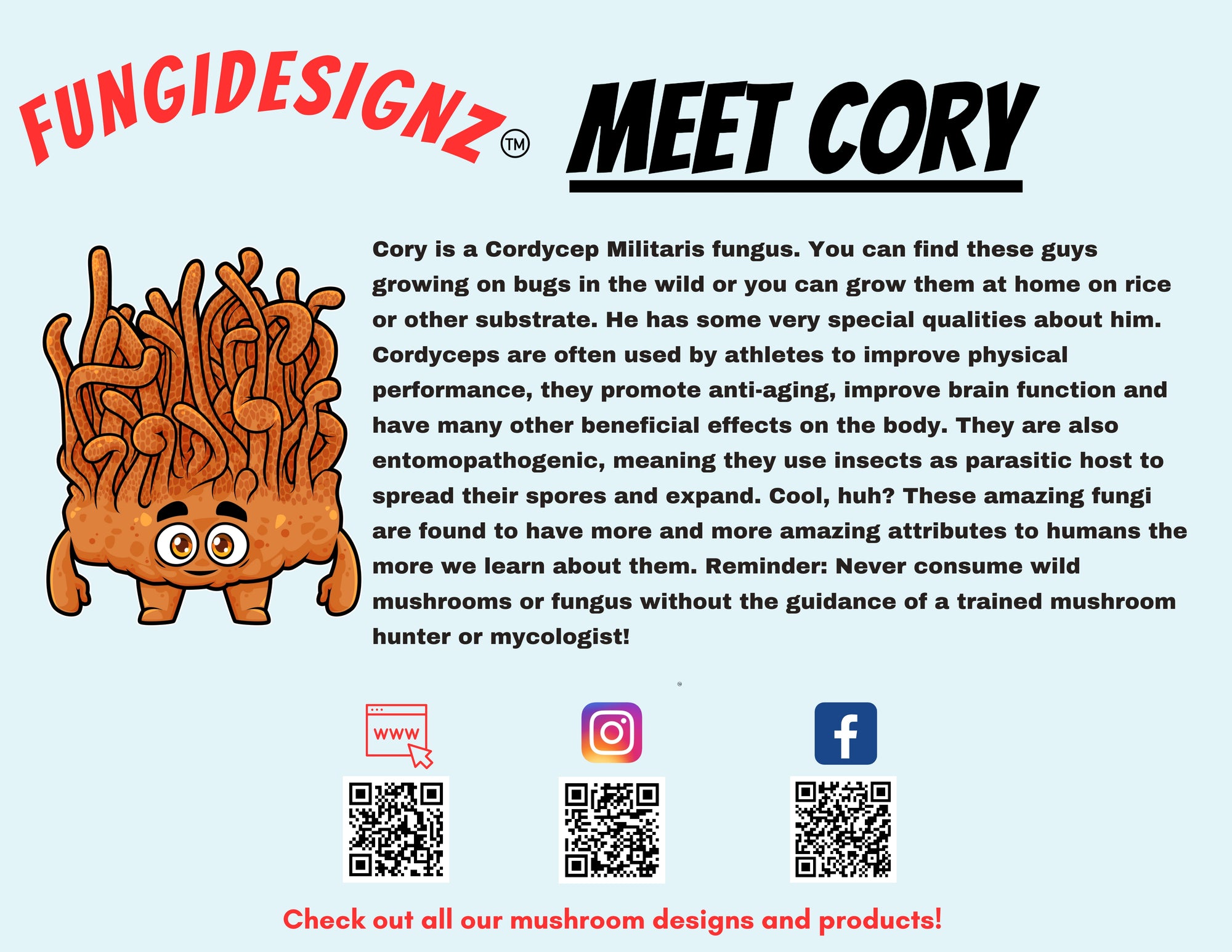 Cory the Cordycep - Sticker